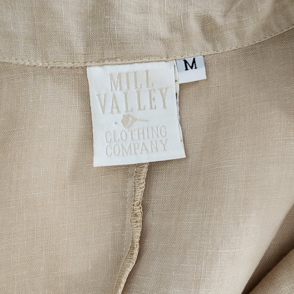 Mill Valley Clothing Company Beige Linen Button Front Top Size M - Picture 3 of 5